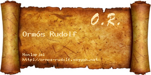 Ormós Rudolf névjegykártya